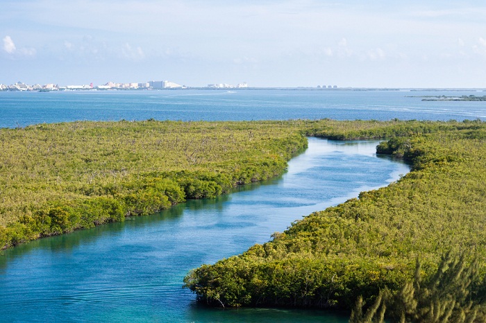 La bahía de Cancún.