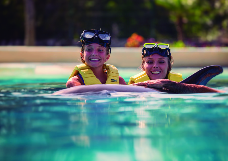 Nadar con delfines Friendly Encounter Dolphinaris Cancún Mexico